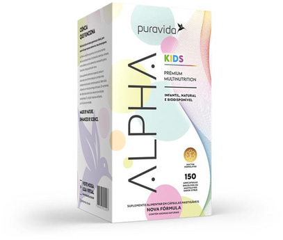 Alpha Kids Suplemento Multivitamínico Infantil Puravida 150 Cápsulas Mastigáveis 