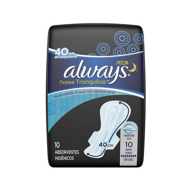 Absorvente Always Noites Tranquilas Com Abas XXG 10 unidades