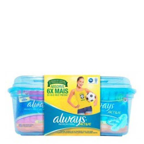 Imagem do produto Always Kit 2 Active Noturno Gratis Frasqueira E 2 Gillette Venus Malibu