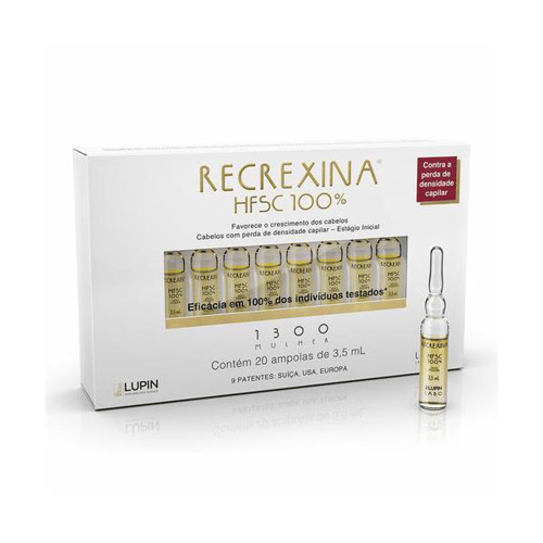 Ampola De Tratamento Capilar Recrexina Hfsc 100% 1300 Mulher 20 Unidades 3,5Ml