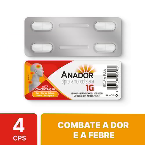 Imagem do produto Anador 1G 4 Comprimidos