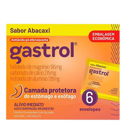 Imagem do produto Gastrol Abacaxi 6 Envelopes Com 5G De Pó Efervescente