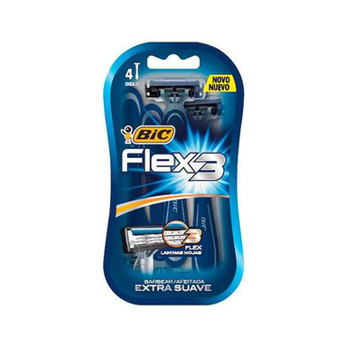 Aparelho De Barba Descartavel Bic Flex3 C/4 Unidades