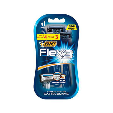 Imagem do produto Aparelho De Barbear Bic Flex 3 Extra Suave Leve 4 Pague 3