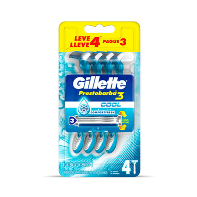 Imagem do produto Aparelho De Barbear Descartável Gillette Prestobarba 3 Cool 4 Unidades