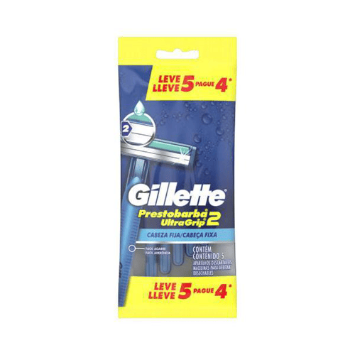 Imagem do produto Aparelho De Barbear Descartável Gillette Prestobarba Ultragrip 2 Com 5 Unidades
