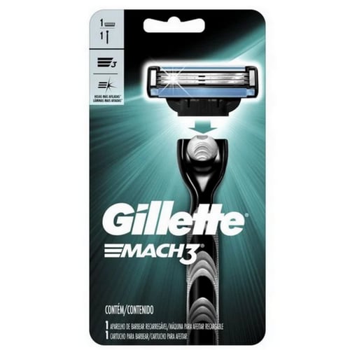 Aparelho De Barbear Gillette Mach3 Regular Recarregável E 1 Carga