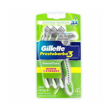 Imagem do produto Aparelho De Barbear Gillette Prestobarba 3 Sensecare Leve 4 Pague 3
