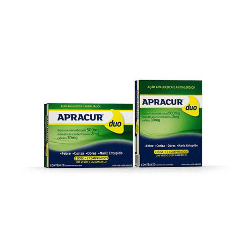 Apracur Duo - 250Mg+30Mg Verd 250Mg+2Mg Com 20 Comprimidos