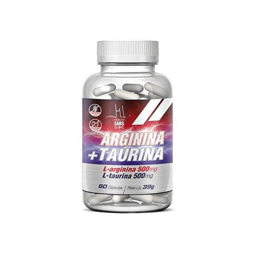 Arginina + Taurina Health Labs Com 60 Cápsulas