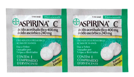 Imagem do produto Aspirina C Efervescente 400 Mg + 240 Mg - 2 Comprimidos Sabor Limão