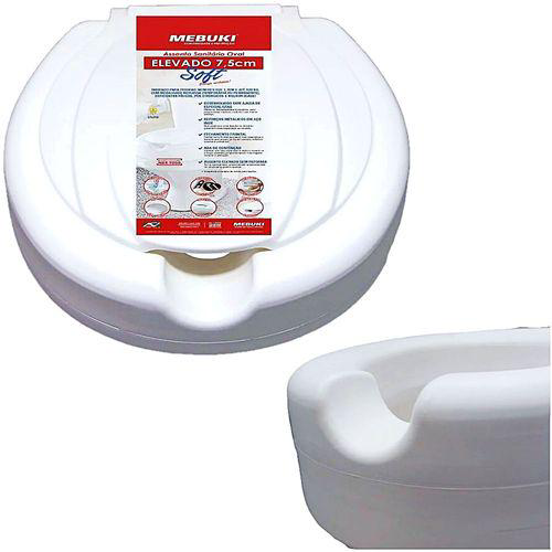 Assento Elevado De Vaso Sanitário Oval Mebuki 7,5Cm Com Tampa Assento Elevado De Vaso Sanitário Oval Mebuki Soft Com Tampa 7,5Cm