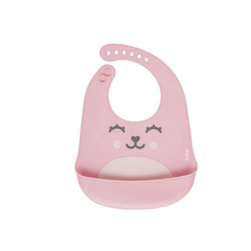 Imagem do produto Babador De Silicone Com Pega Migalhas Gumy Buba Rosa