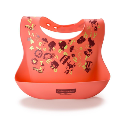 Imagem do produto Babador De Silicone Estampado Yummy! Coral Fisherprice Bb1186