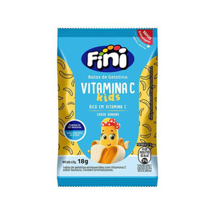 Bala De Gelatina Fini Vitamina C Kids Sabor Banana 18G