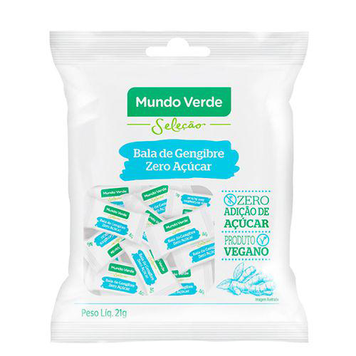 Imagem do produto Bala De Gengibre Zero Açúcar 7 Unidades Mv Seleção Mundo Verde Seleção