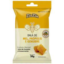 Bala De Mel, Própolis E Gengibre Ziinziin 30G