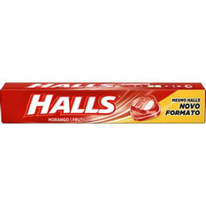 Bala Halls Fruit Sensations Morango Lyptus Com 10 Unidades 37G