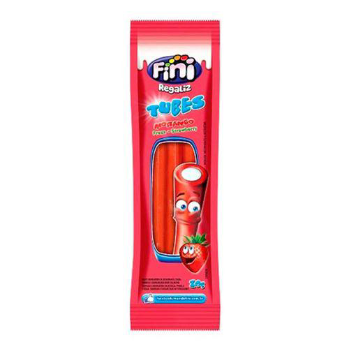 Balas De Gelatina Fini Tubes Morango 17G