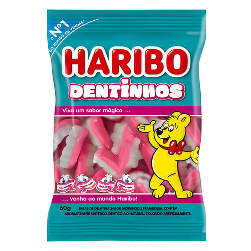 Balas De Gelatina Haribo Dentinhos 60G