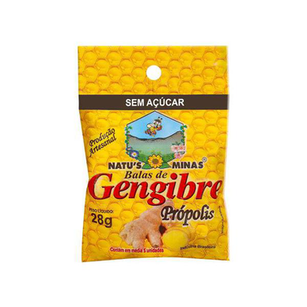 Imagem do produto Balas De Gengibre E Própolis Natu's Minas Sem Açúcar 28G