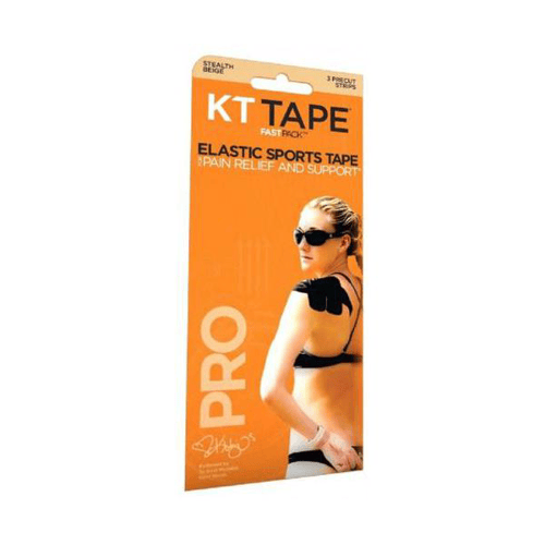 Bandagem Kt Tape Pro Com 3 Tiras Pre Cortadas Bege