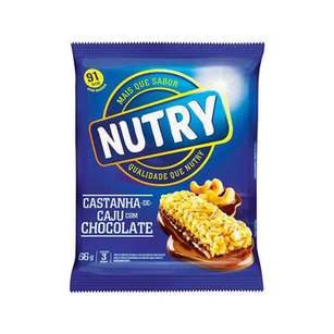 Imagem do produto Barra De Cereais Nutry Castanha De Caju Com Chocolate 3 Unidades Com 22G Cada