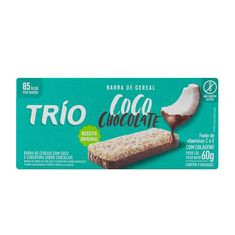 Barra De Cereais Trio Light Coco Com Chocolate