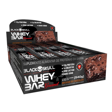 Imagem do produto Barra De Proteína Gourmet C/ Colostro Display C/ 12 Display C/12 Whey Bar Gourmet Brownie De Chocolate 45G