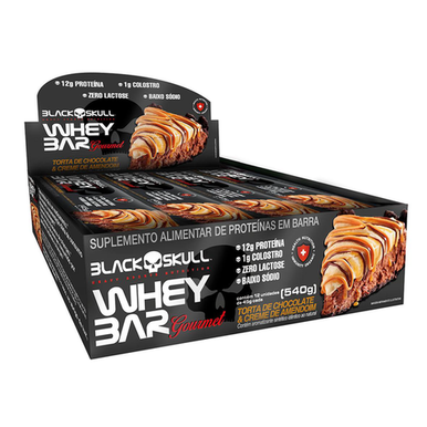 Barra De Proteína Gourmet C/ Colostro Display C/ 12 Display C/12 Whey Bar Gourmet Torta De Choc E Amendoim 45G