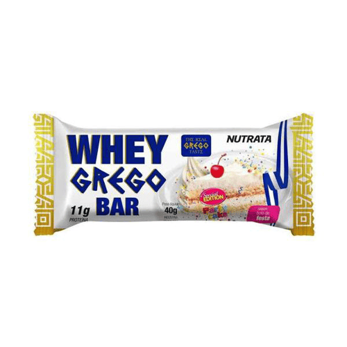 Barra De Proteína Whey Grego Bolo Festa Nutrata 40G Nutra Cêuticos