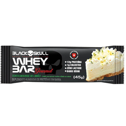Imagem do produto Barra Whey Bar Gourmet 45G Zero Lactose Black Skull