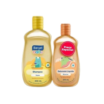 Baruel Baby Shampoo Suave 400Ml + Sabonete Líquido 210Ml