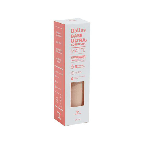 Imagem do produto Base Líquida Dailus Ultra Cobertura D1 Claro 28Ml