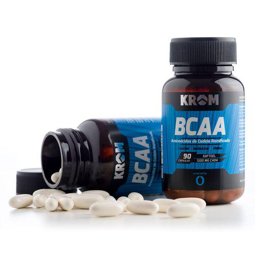 Imagem do produto Bcaa Krom Aminoácidos De Cadeia Ramificada Suplemento Para Atletas 1200Mg C 90 Cápsulas