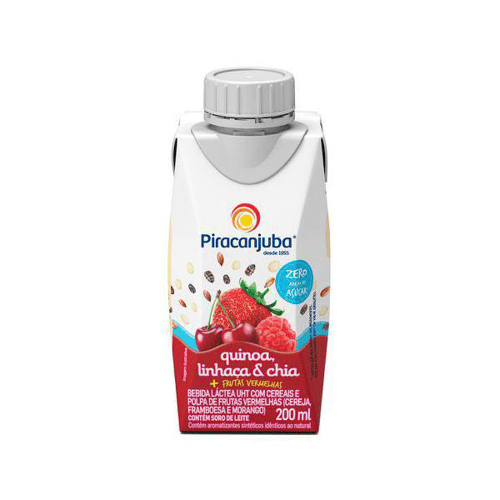 Imagem do produto Bebida Láctea Piracanjuba Zero Quinoa,Linhaça E Chia Sabor Frutas Vermelhas 200M