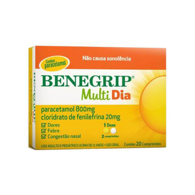 Benegrip Multi Dia Com 20 Comprimidos