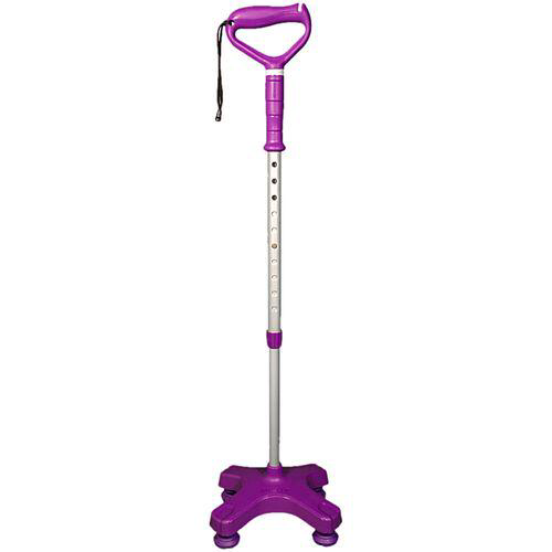 Imagem do produto Bengala 4 Pontas Em Alumínio Com Apoio De Mão Mercur Lilás Escuro