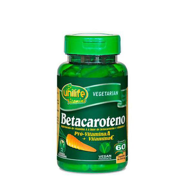 Betacaroteno Pró Com Vitaminas A E C Unilife 60 Cápsulas De 500Mg