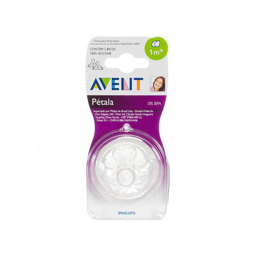 Imagem do produto Bico De Mamadeira Avent Pétala Em Silicone Fluxo Baixo Nível 2 Com 2 Unidades