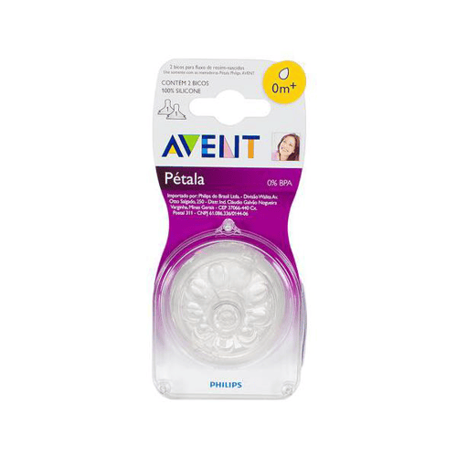 Imagem do produto Bico De Mamadeira Avent Pétala Em Silicone Nível 1 Para Recémnascidos Com 2 Unidades