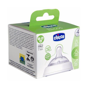 Imagem do produto Bico Para Mamadeira Chicco Step Up Fluxo Ajustável 4 Meses+ Com 2 Unidades