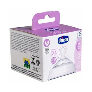 Imagem do produto Bico Para Mamadeira Chicco Step Up Fluxo Rápido 6 Meses+ Com 2 Unidades