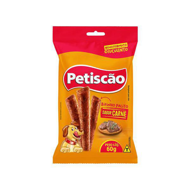 Bifinho Mastigável Petiscão Palito Sabor Carne 60G