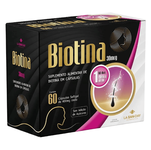 Imagem do produto Biotina Lasanday Com 60 Cápsulas