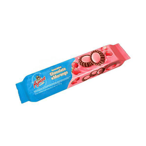 Imagem do produto Biscoito Aymoré Tortini Sabor Chocolate E Morango 90G