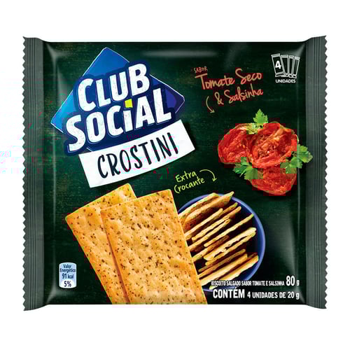 Imagem do produto Biscoito Club Social Crostini Tomate Seco E Salsinha 80G