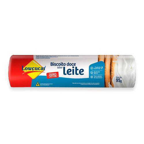 Biscoito Doce Sabor Leite Zero Adição De Açúcares Lowçucar 95G