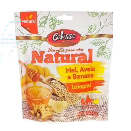 Imagem do produto Biscoito Para Cão Colosso Natural Mel, Aveia E Banana 150G