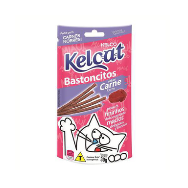 Biscoito Para Gatos Kelcat Bastoncitos Sabor Carne 40G